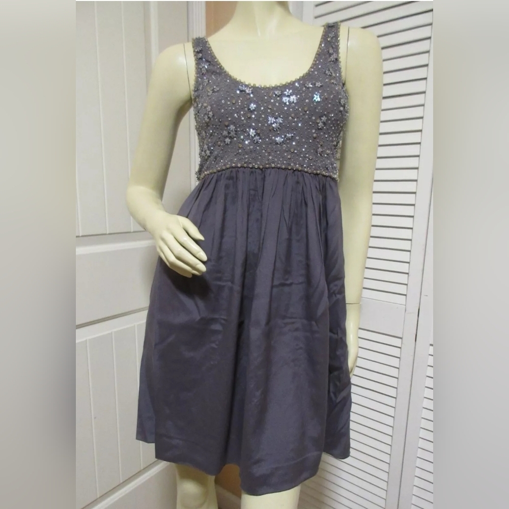 Rebecca Taylor gray silky requin dress, size 0